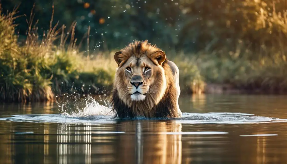 lions and aquatic habitats