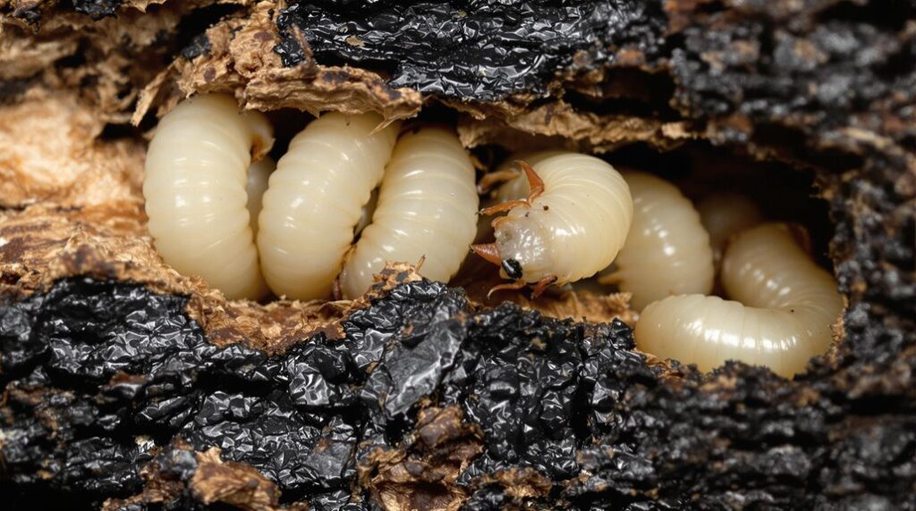 Hercules Beetle Larvae Feeding 2 hercules beetle larvae feeding