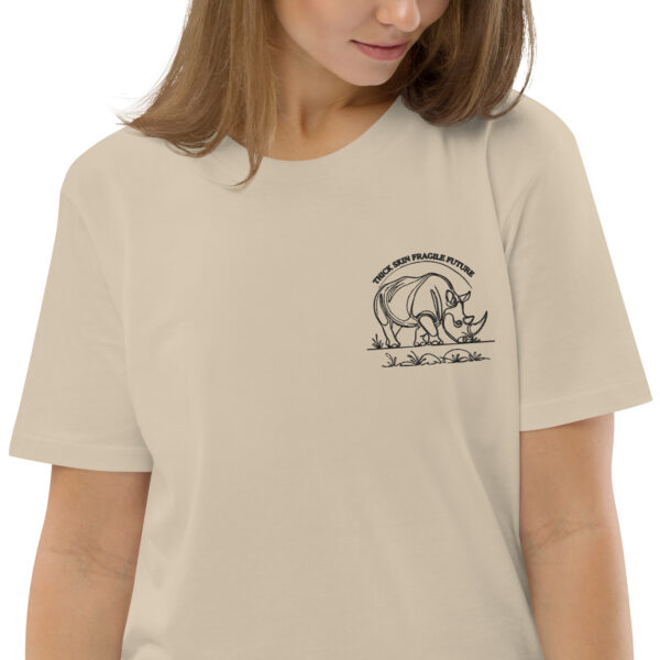 Rhino Conservation T-Shirt Embroidered Rhino protection graphic tees - Image 2