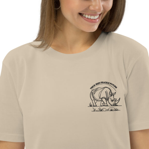 Rhino Conservation T-Shirt Embroidered Rhino protection graphic tees - Image 3