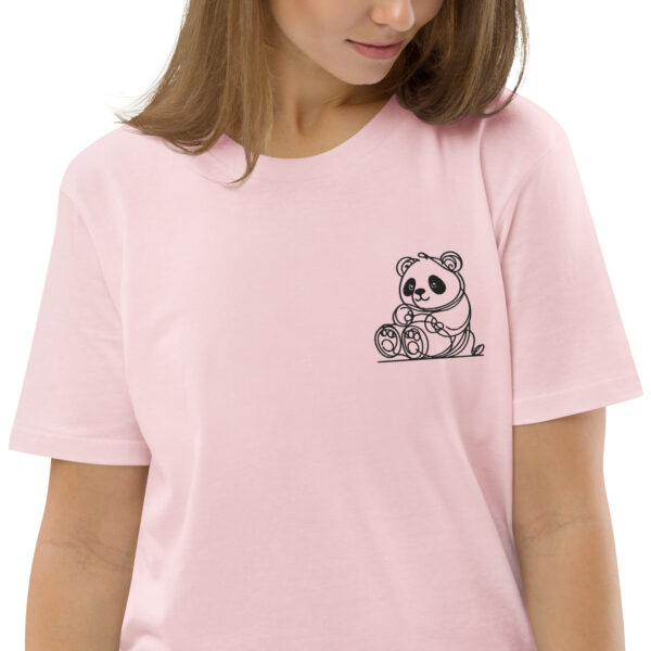 Giant Panda Embroidery Organic Cotton T-shirt - Image 29