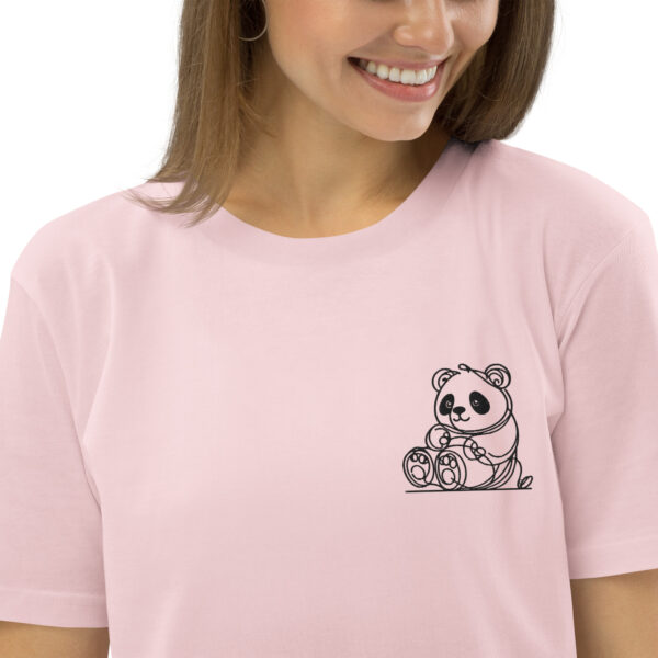 Giant Panda Embroidery Organic Cotton T-shirt - Image 30