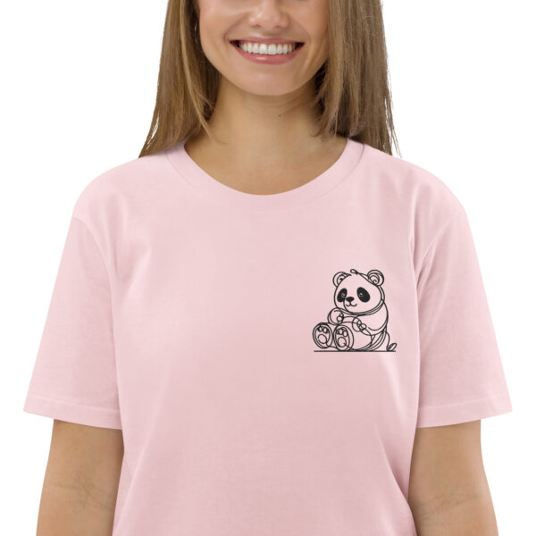 Giant Panda Embroidery Organic Cotton T-shirt - Image 28