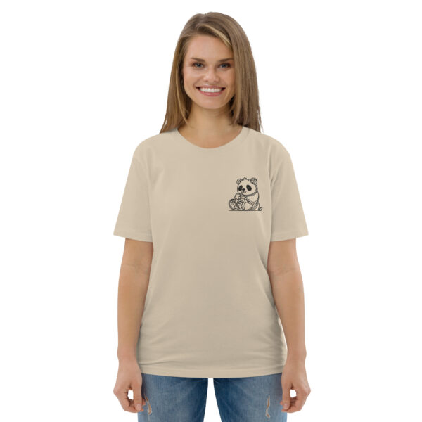 Giant Panda Embroidery Organic Cotton T-shirt - Image 5