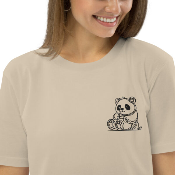 Giant Panda Embroidery Organic Cotton T-shirt - Image 8