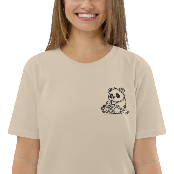 Giant Panda Embroidery Organic Cotton T-shirt