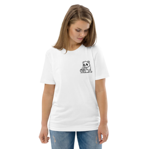 Giant Panda Embroidery Organic Cotton T-shirt - Image 49