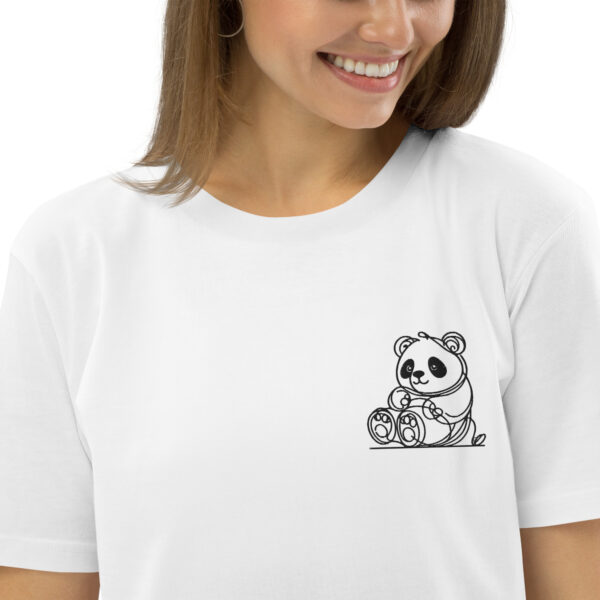 Giant Panda Embroidery Organic Cotton T-shirt - Image 52