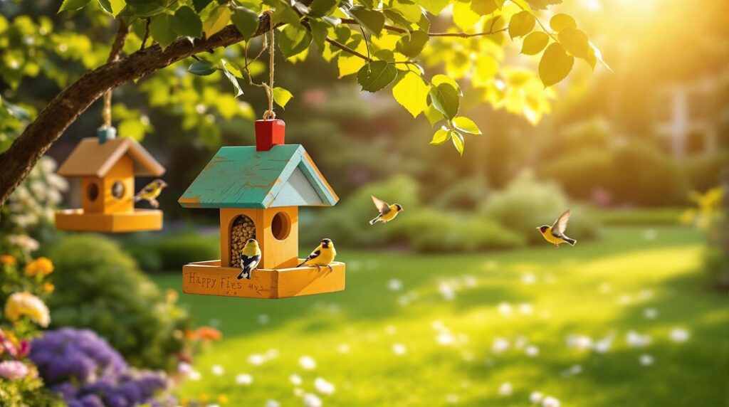 low hanging bird feeders