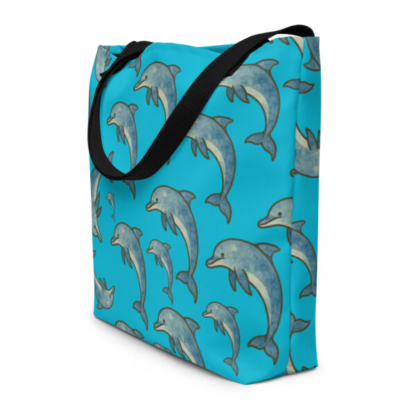 Dolphin Blue Large Tote Bag - Image 3