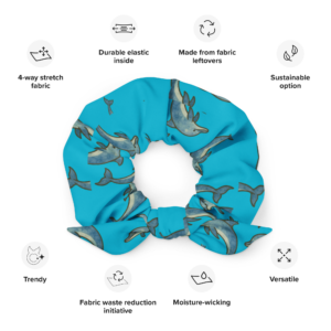 Dolphin Eco-Friendly Blue Scrunchie