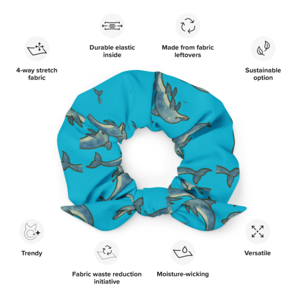 Dolphin Eco-Friendly Blue Scrunchie