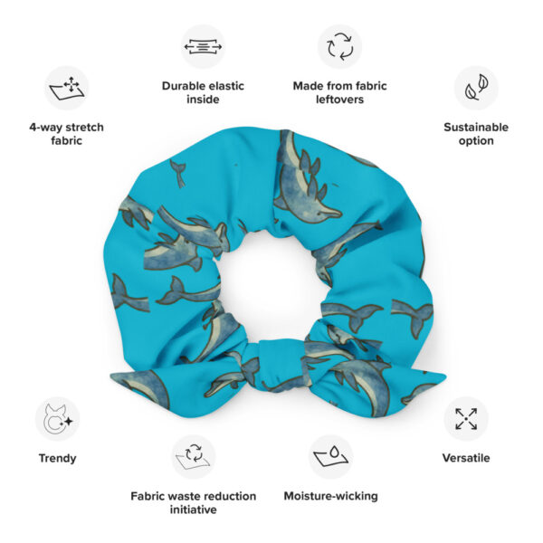 Dolphin Eco-Friendly Blue Scrunchie - Image 5