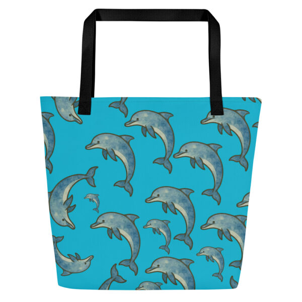 Dolphin Blue Large Tote Bag - Image 5