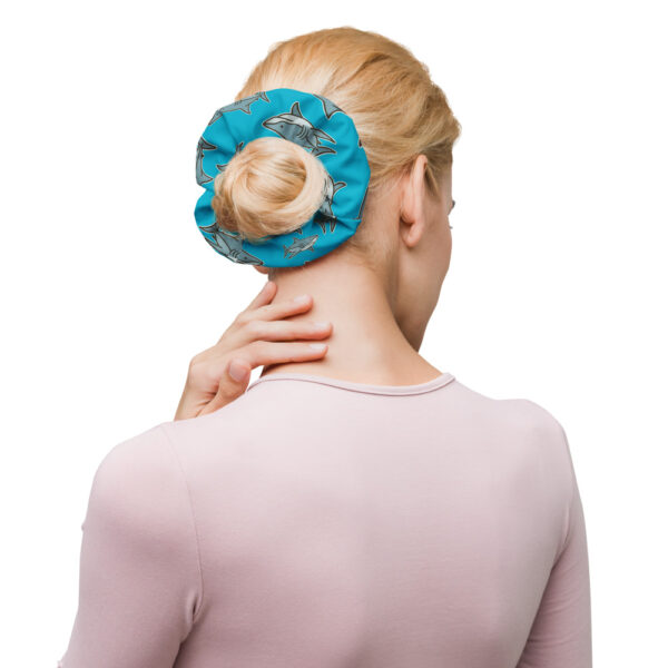 Blue Shark Scrunchie