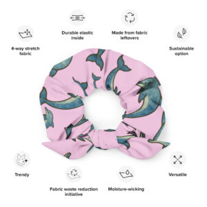 Dolphin Eco-Friendly Pink Scrunchie