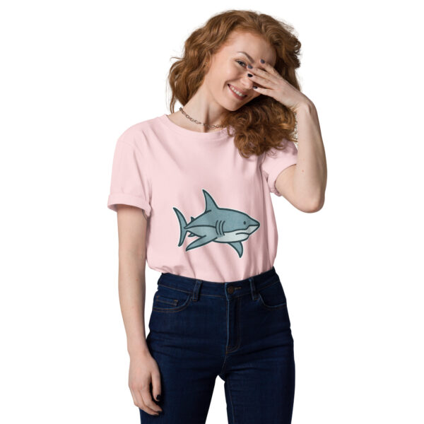 Unisex Organic Cotton Shark Print T-Shirt