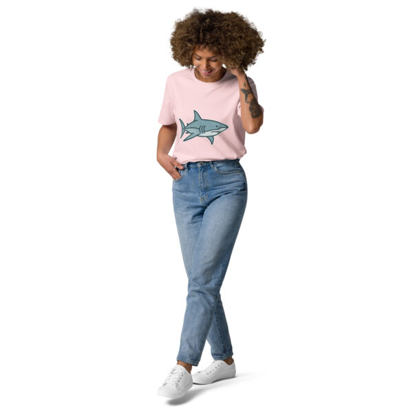 Unisex Organic Cotton Shark Print T-Shirt