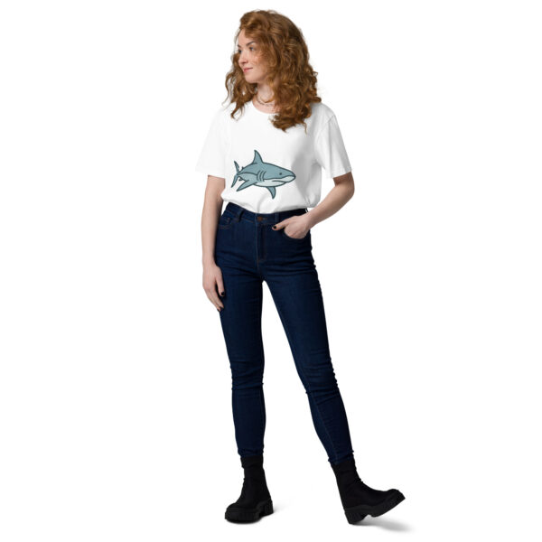 Unisex Organic Cotton Shark Print T-Shirt