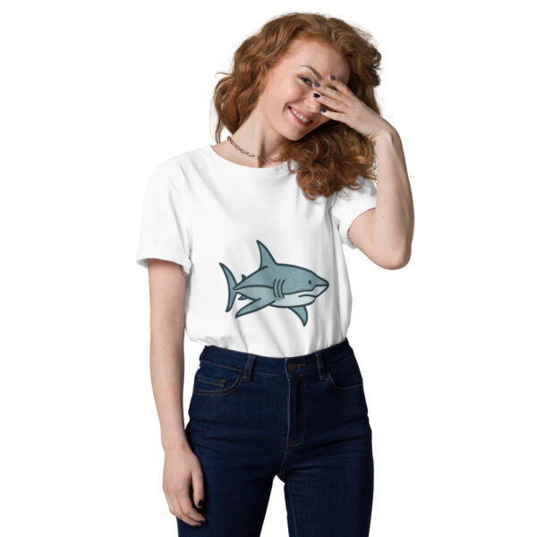Unisex Organic Cotton Shark Print T-Shirt