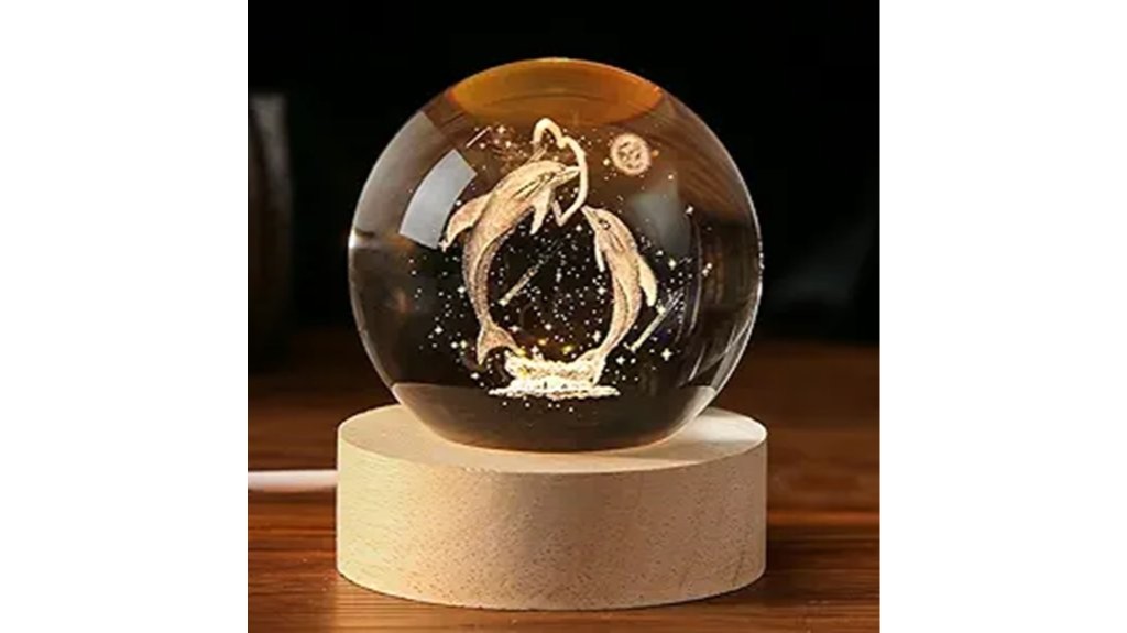 crystal dolphin figurine set