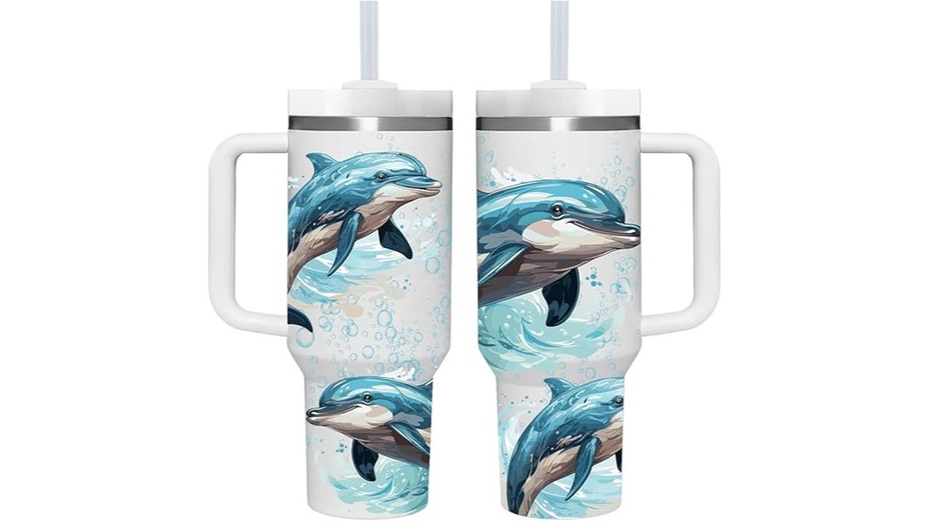 dolphin tumbler with handle