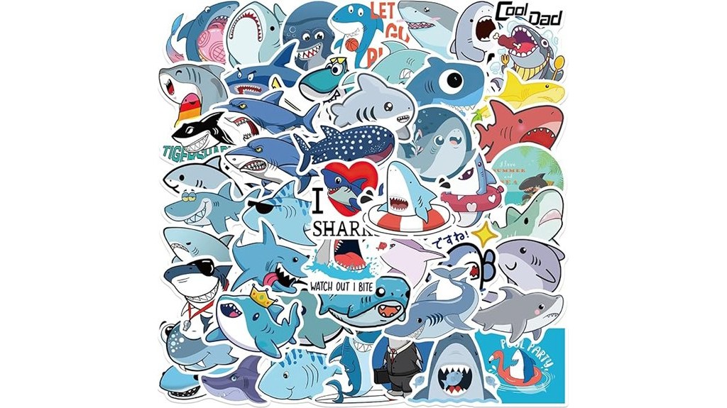 cute waterproof shark stickers