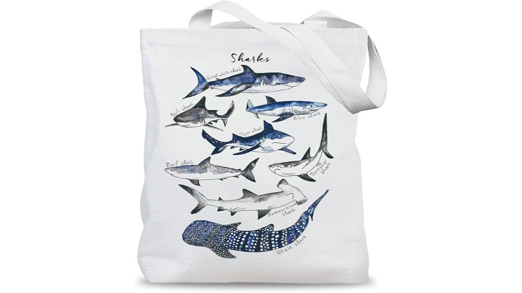 11 Best Marine Biology Tote Bags for Ocean Lovers and Scientists 5 shark themed beach tote bag