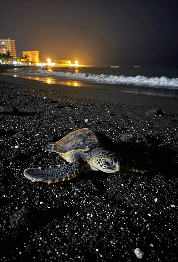 artificial lights mislead hatchlings