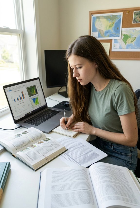 ecologist collecting analyzing and communicating ecological data for conservation reports