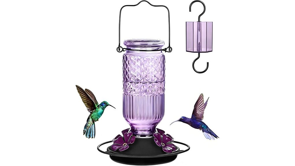 Top Gifts Hummingbird Lovers Are Buzzing About 18 16oz purple glass hummingbird feeder