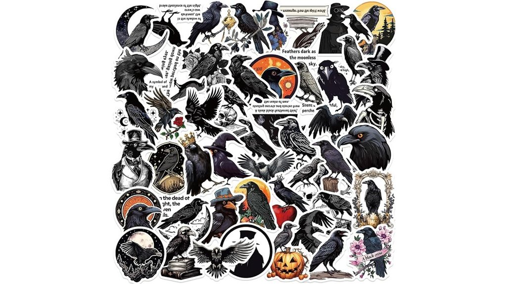 50 crow stickers pack