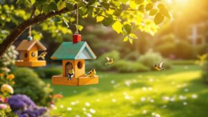 low hanging bird feeders