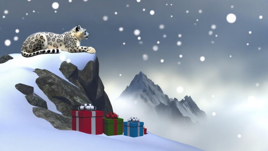 snow leopard themed gift