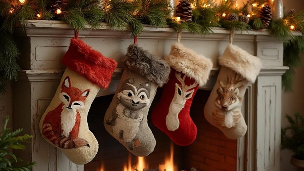15 Adorable Woodland Animal Christmas Stockings to Enchant Your Holiday Decor 34 woodland animal christmas stockings