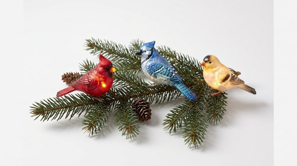 bird themed festive tree ornaments