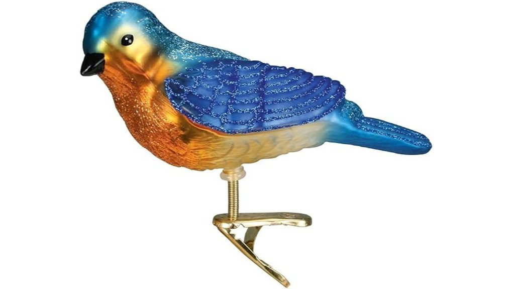 bluebird glass christmas ornament