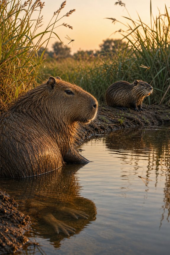 capybara like semi aquatic rodents