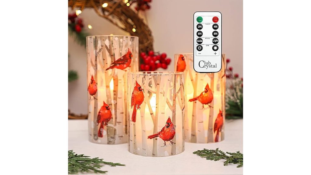 The Best Cardinal Gifts That Wow Any Fan 15 cardinal themed flameless christmas candles