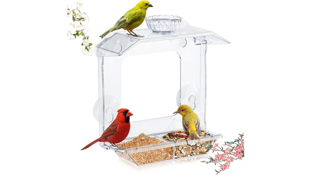 clear window bird feeder