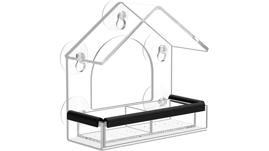 clear window bird feeder