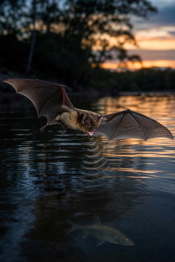 echolocating bats snag fish