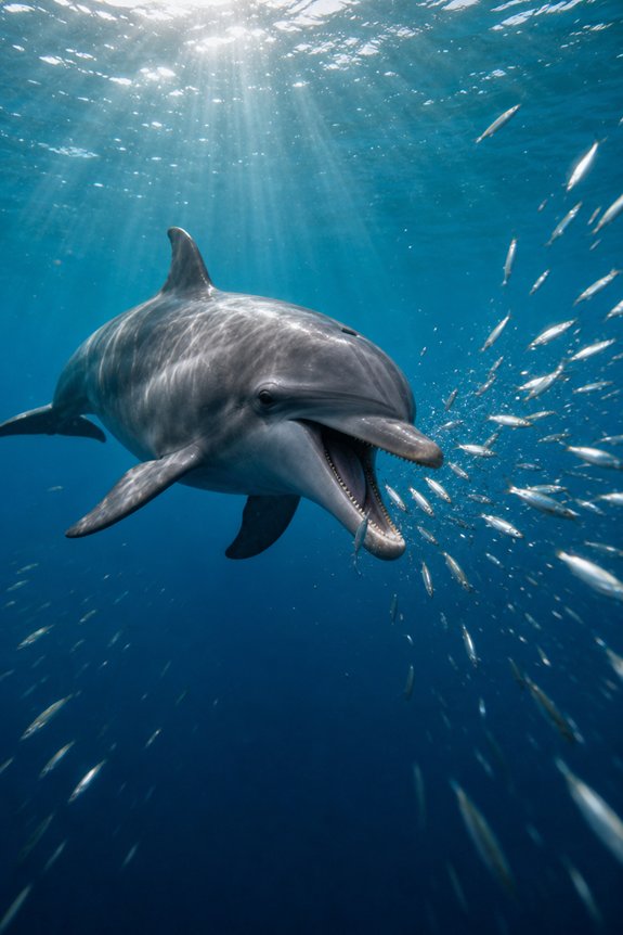 echolocating dolphins herd fish