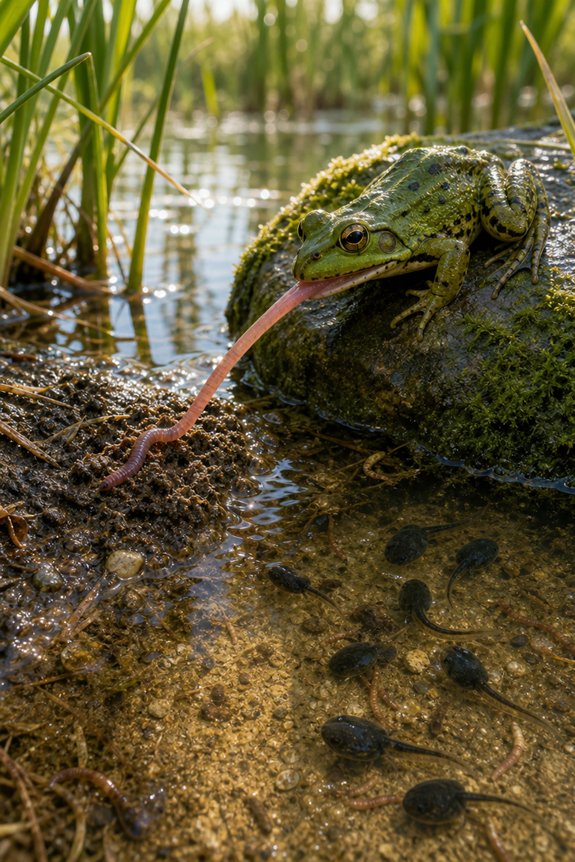 What Animals Eat Worms 9 frogs and tadpoles eat worms