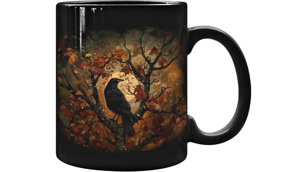 gothic raven coffee mug