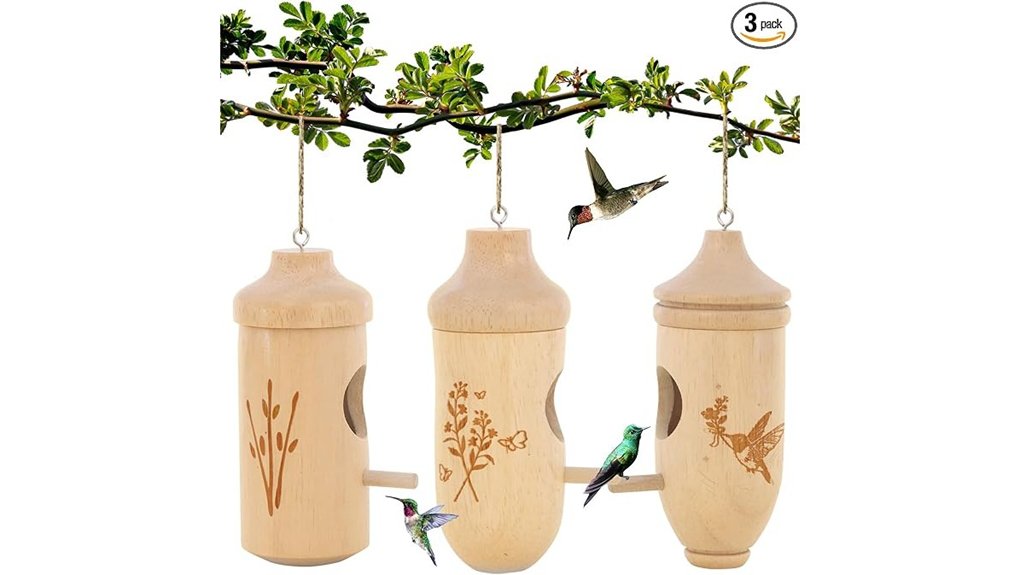 Top Gifts Hummingbird Lovers Are Buzzing About 4 natural wooden hummingbird houses