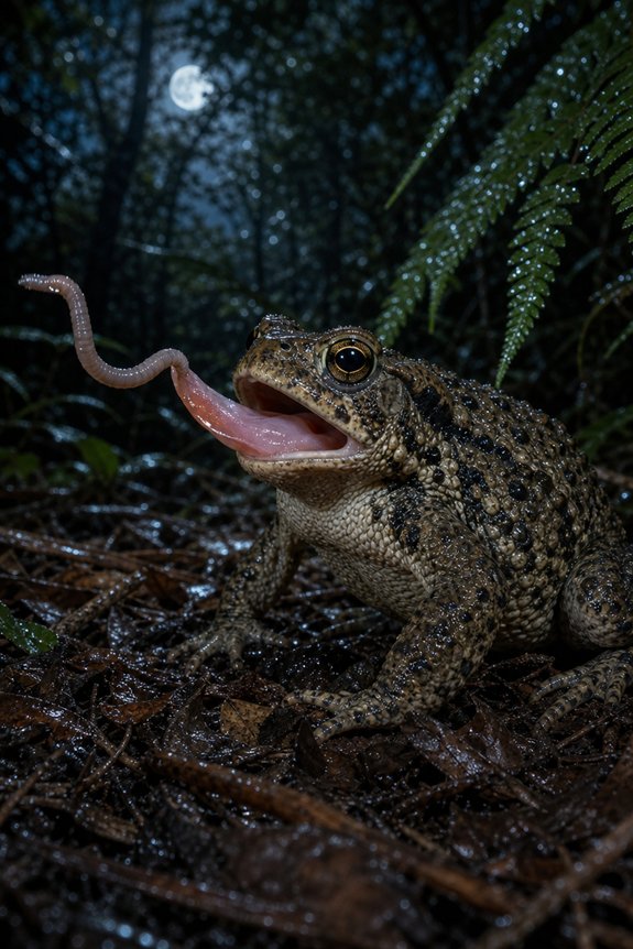 What Animals Eat Worms 17 nocturnal toads catching worms