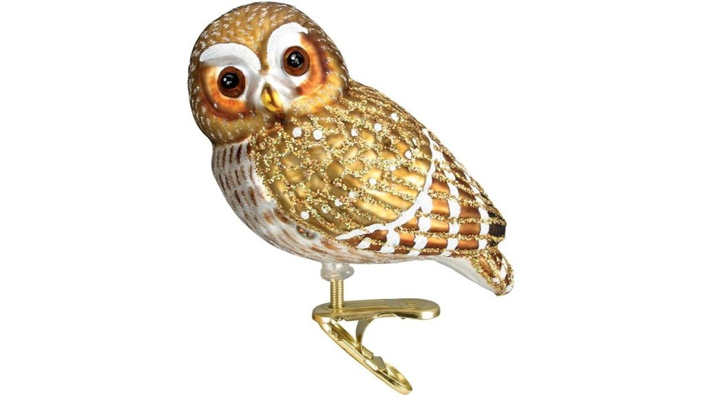 pygmy owl glass ornament