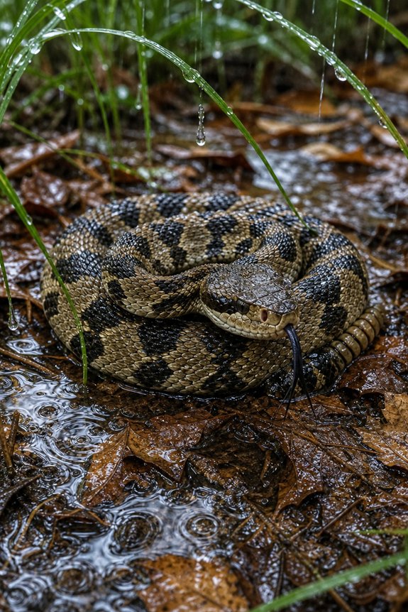 rain hinders terrestrial snakes hunting