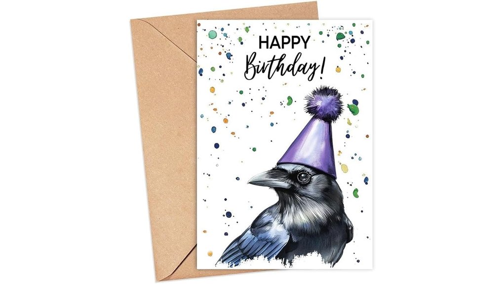 raven wearing party hat